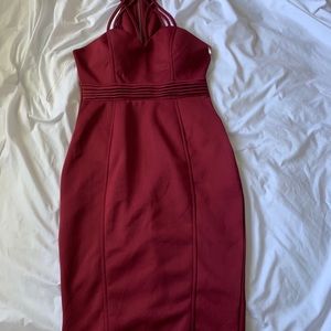 Red midi dress